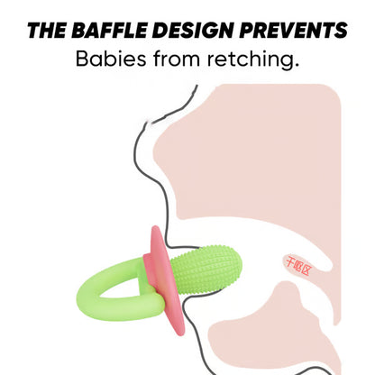 Mushroom Silicone Teether-Ergonomic Food-Grade Silicone Pacifier for Itchy Gums