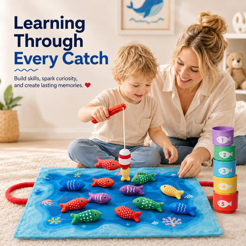 🐟 Baby Fabric Fishing Toy | Learn & Play for Babies 6-36 Months