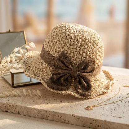 🔥 Hot Sale 49% OFF🔥Elegant Woven Straw Sun Hat with Bow