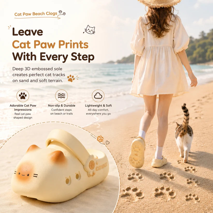 BarkBoundary™ Custom Paw Clogs-Cute Cat Lover Slip-On Shoes That Leave Paw Prints