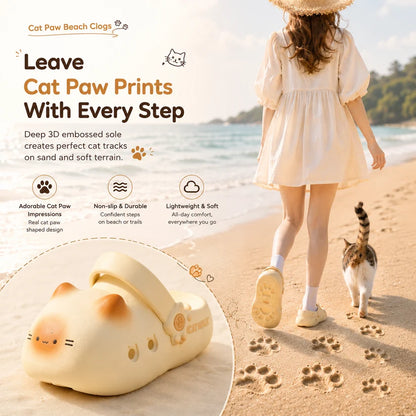 BarkBoundary™ Custom Paw Clogs-Cute Cat Lover Slip-On Shoes That Leave Paw Prints