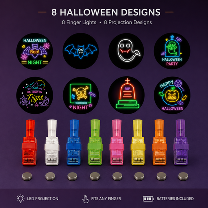 🎃 Halloween Finger Projector Lights – Mini Pattern Projector(36 pcs)