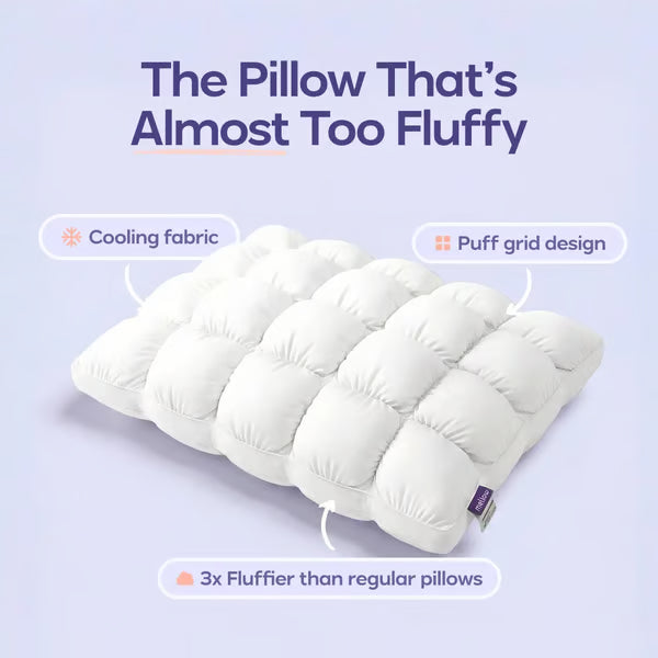 Mellow Puff Pillow☁️–Soft Quilted Puff Grid Design Pillow🌙✨
