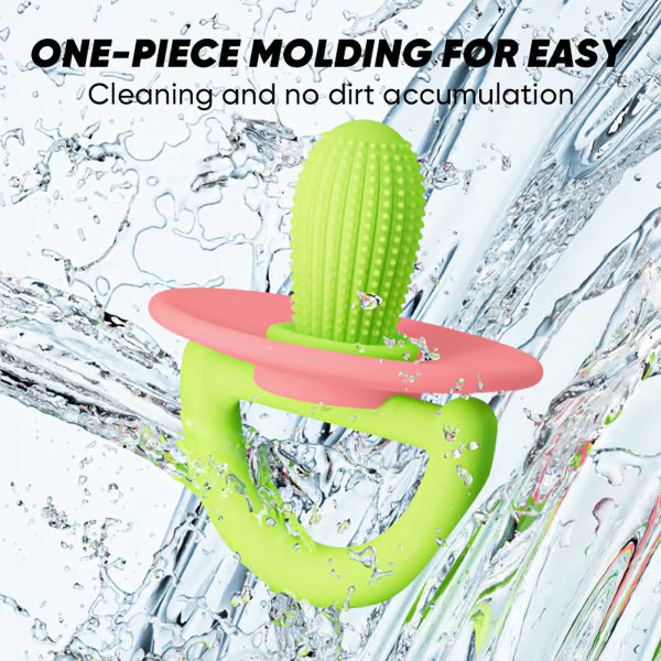 Mushroom Silicone Teether-Ergonomic Food-Grade Silicone Pacifier for Itchy Gums