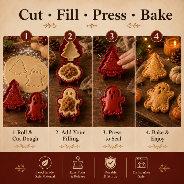 🎃🎄116-in-1 Holiday Hand Pie Mold Set – Festive Pastry & Cookie Press😋