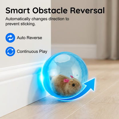 Auto-Rolling Ball with Mouse Hands-Free Play for Indoor Cats