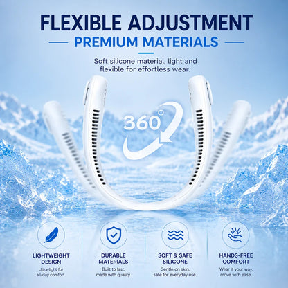 🌬️2026 HOT SALE💞50K+ SOLD!🍃💨 50% OFF! Neck Air Conditioner Fan – Ultra‑quiet, 360° rotating, Hands‑free cooling, long battery