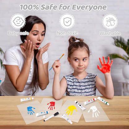 Wooden Transparent Handprint Frame Set, DIY Family Memorial Gift Kit