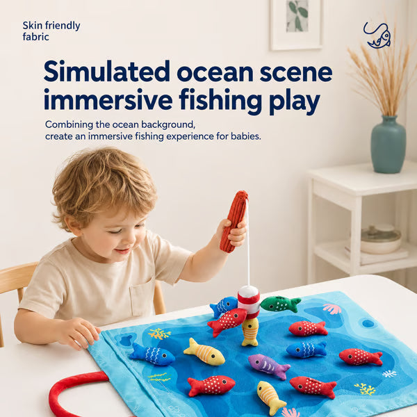 🐟 Baby Fabric Fishing Toy | Learn & Play for Babies 6-36 Months