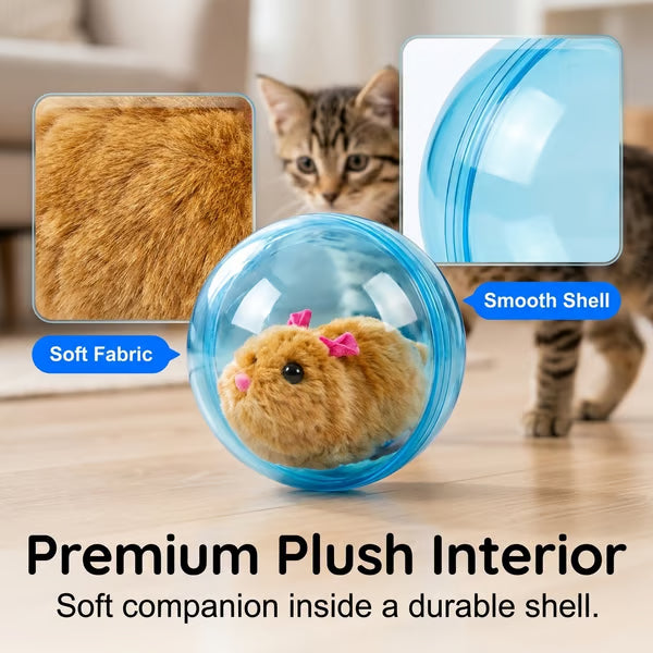 Auto-Rolling Ball with Mouse Hands-Free Play for Indoor Cats