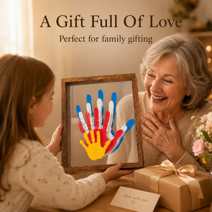 Wooden Transparent Handprint Frame Set, DIY Family Memorial Gift Kit