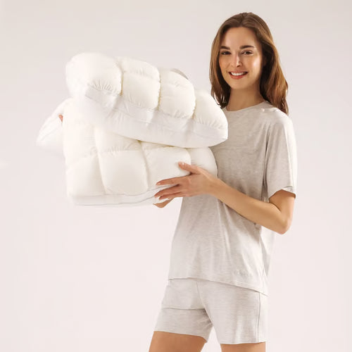 Mellow Puff Pillow☁️–Soft Quilted Puff Grid Design Pillow🌙✨