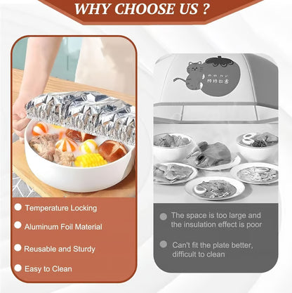 🔥 Aluminum Foil Heat-Retaining Food Cover