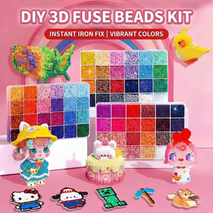 Vibrant DIY Masterpiece Kit: 22,000+ Fuse Beads & Easy-Glide Applicator for Room Decor