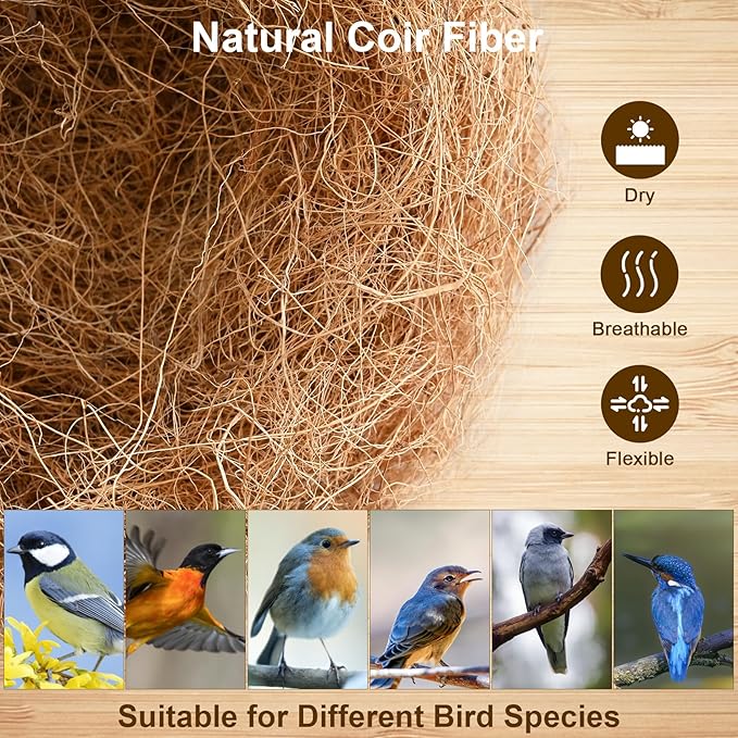 PureCoir™ 100% Natural Versatile Coconut Fiber for Birds, Small Pets & Gardening (2-Pack)