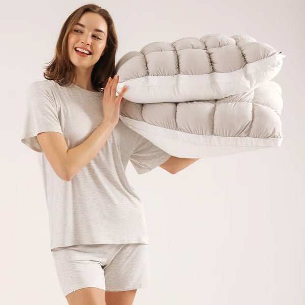 Mellow Puff Pillow☁️–Soft Quilted Puff Grid Design Pillow🌙✨