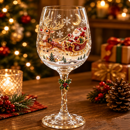 🔥🎁Christmas 3D Wine Glass Collection Gift Box Set✨