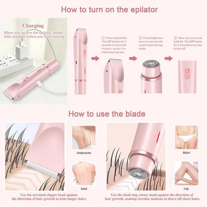 🎀Mother'S Day Gift, 2 in 1 Electric Hair Removal Tool Trimmer for Women
