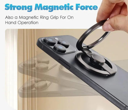 🔥Magnetic Phone Stand & Fidget Spinner Combo, Dual Magnetic Ring Stand, Fidget Toys Adults, 360°，Foldable, MagSafe Compatible