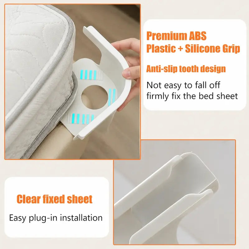 4-Pack Heavy Duty Bed Sheet Clips, Locking Mattress Corner Holders👔