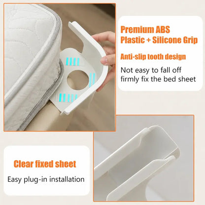 4-Pack Heavy Duty Bed Sheet Clips, Locking Mattress Corner Holders👔